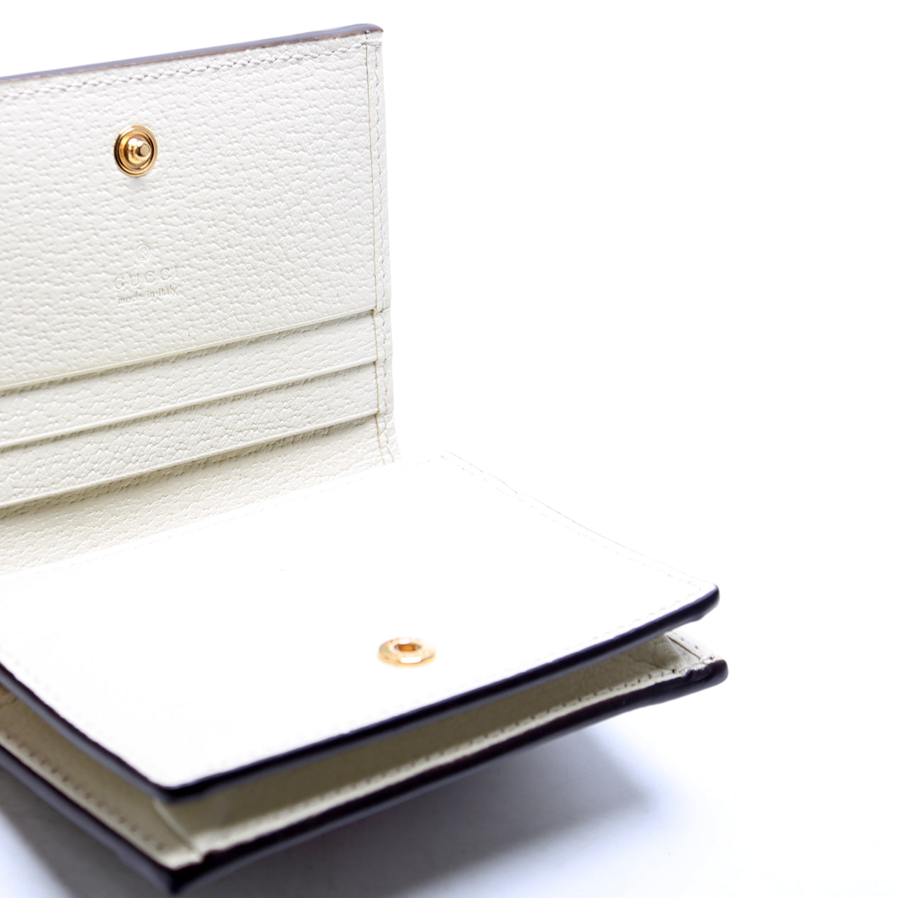 523155 Ophidia GG Card Case Wallet White