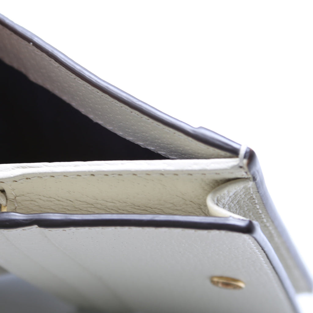 523155 Ophidia GG Card Case Wallet White