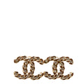 CC Resin Metal Rope Stud Earrings Gold