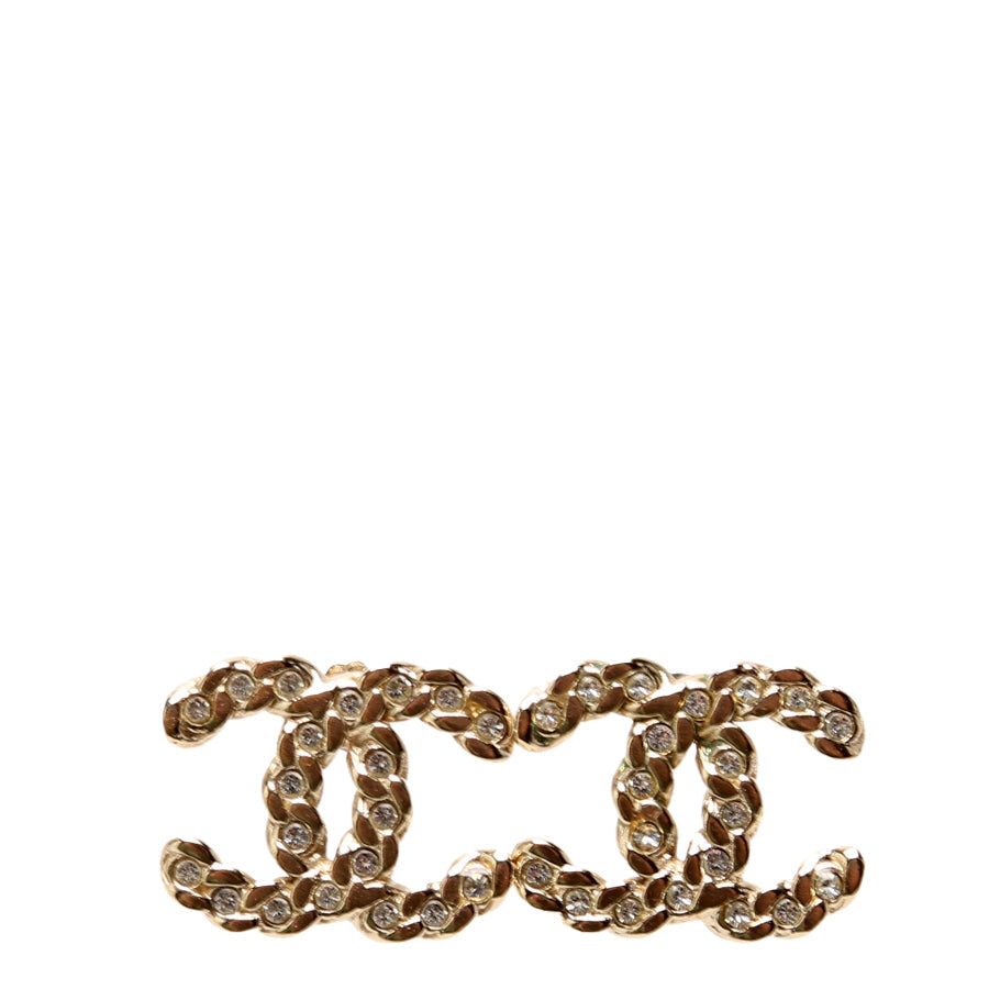 CC Resin Metal Rope Stud Earrings Gold