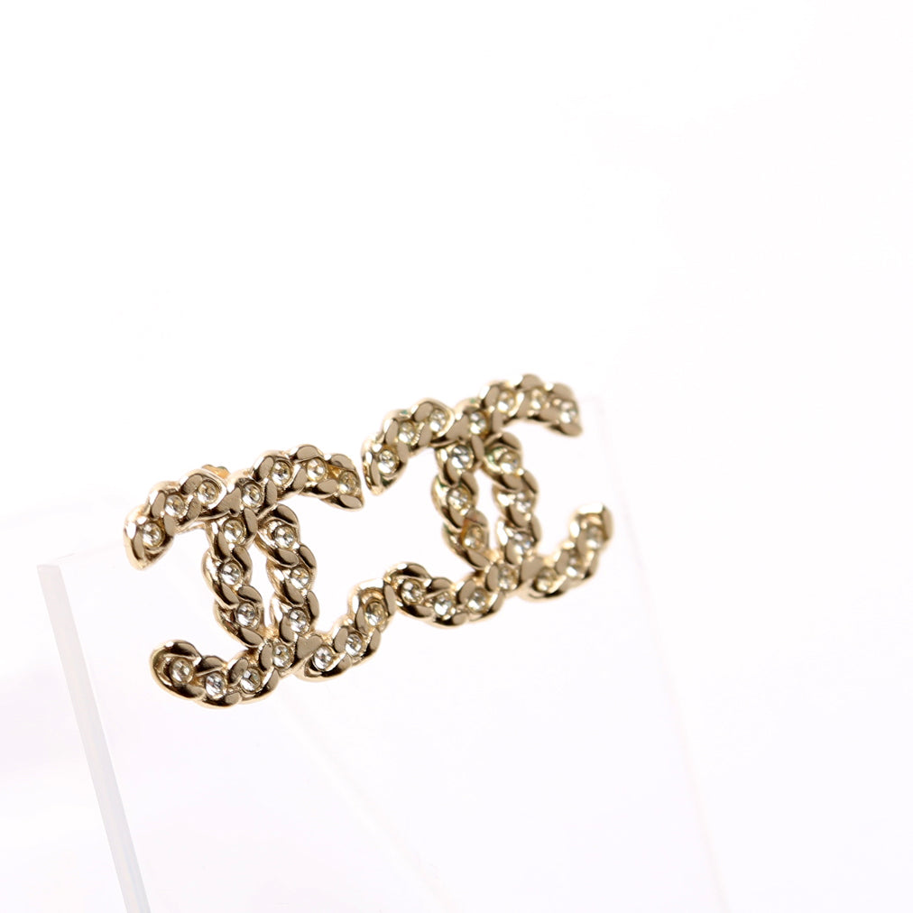 CC Resin Metal Rope Stud Earrings Gold