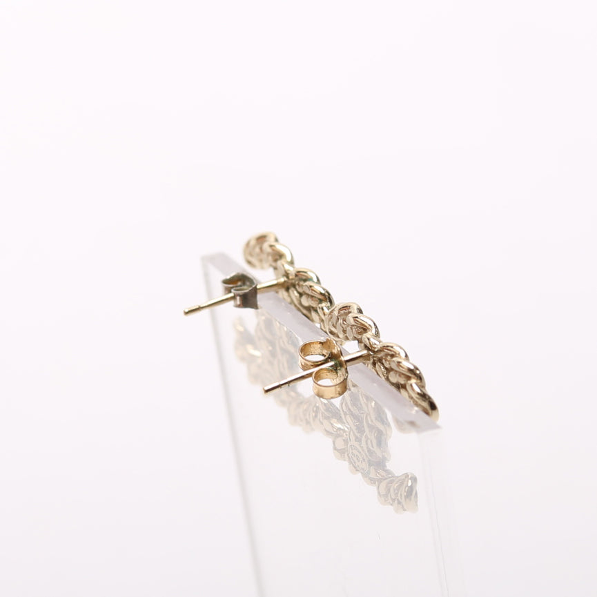 CC Resin Metal Rope Stud Earrings Gold