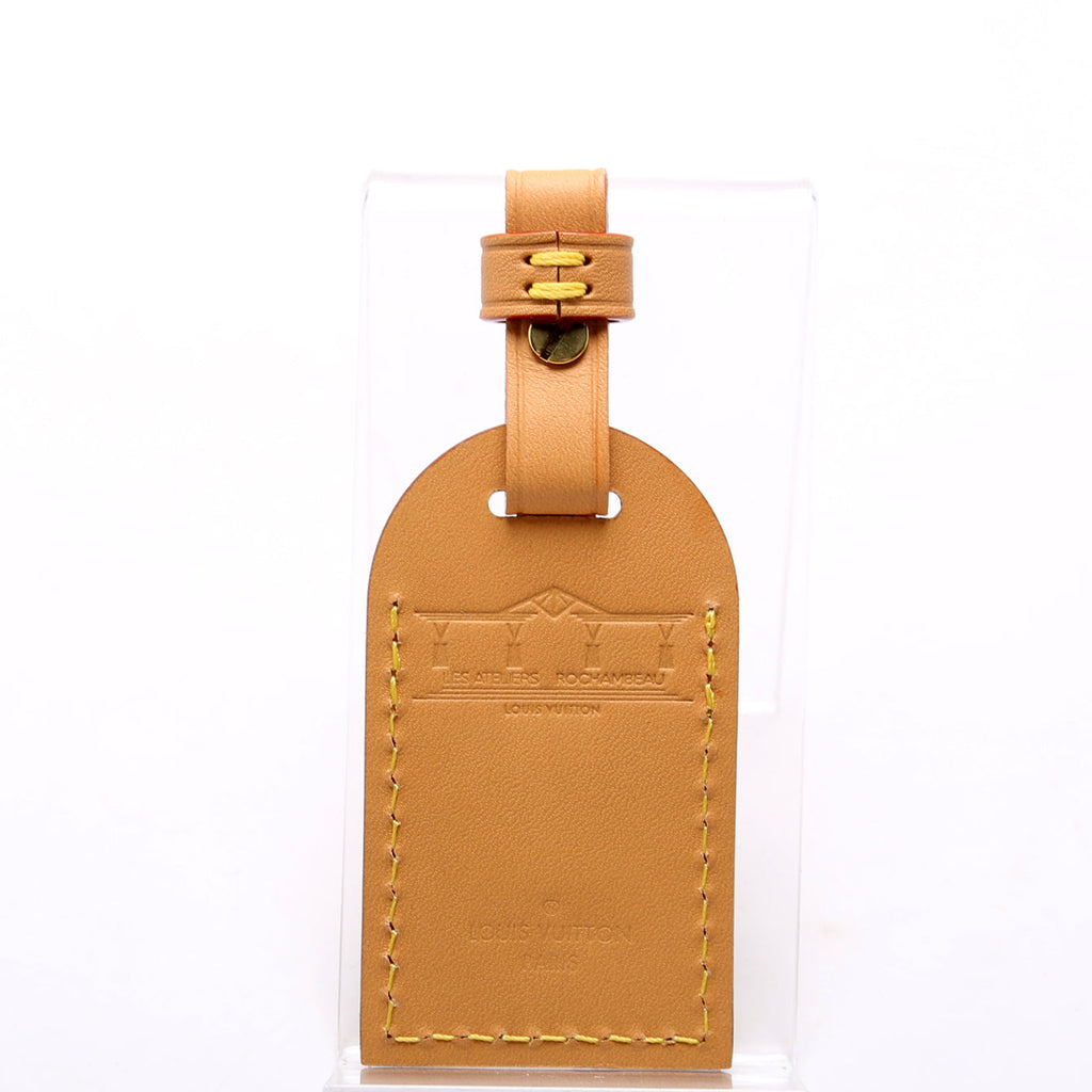 Metal LV Luggage Tag Brown