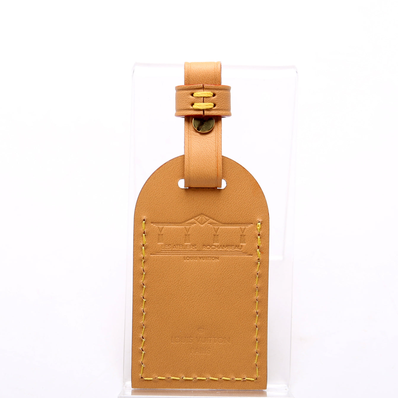 Metal LV Luggage Tag Brown