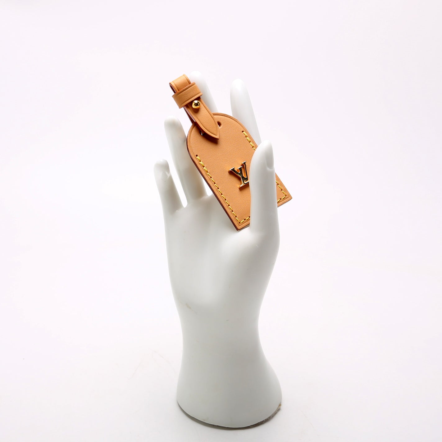 Metal LV Luggage Tag Brown
