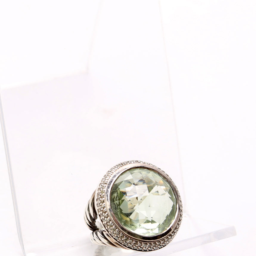 Cerise Cocktail Ring Size 5.5 925/Prasiolite