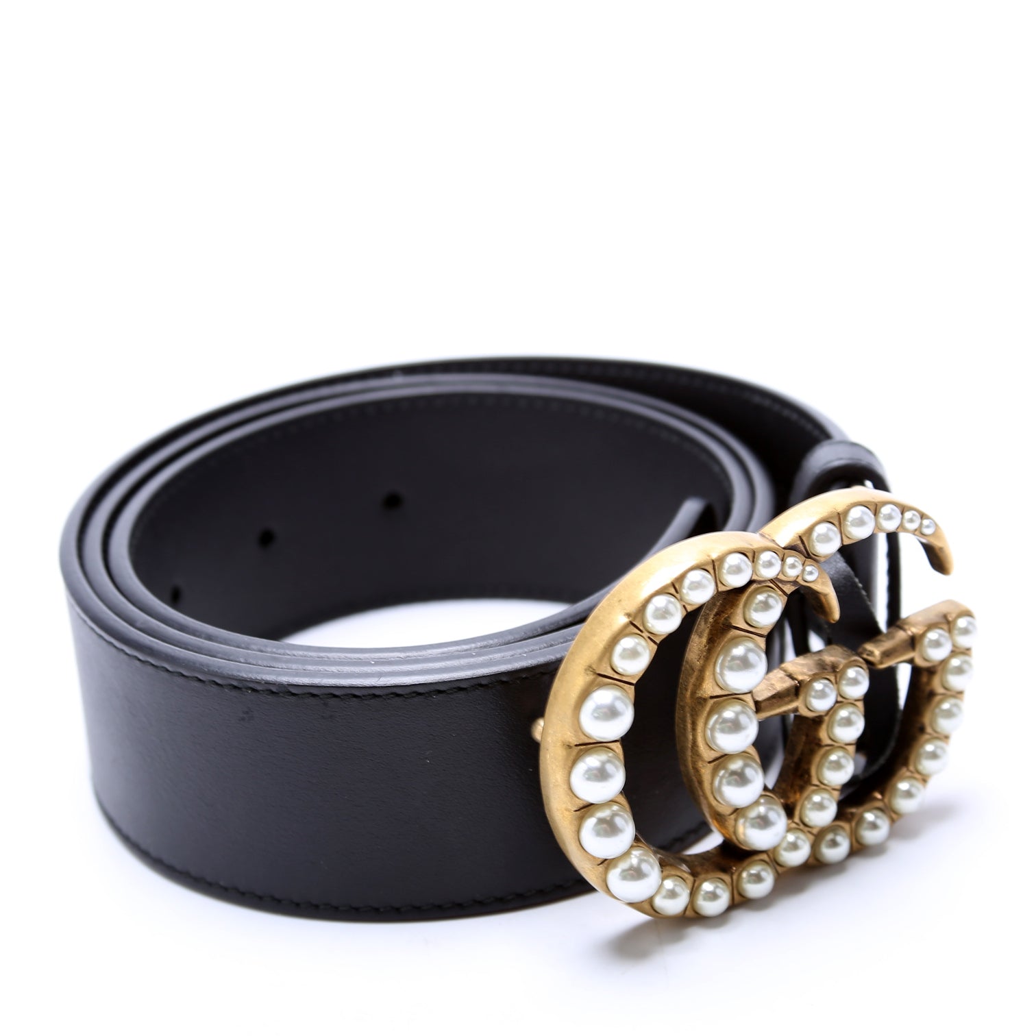 453260 GG Pearl Stud Belt Size 90/36 Black