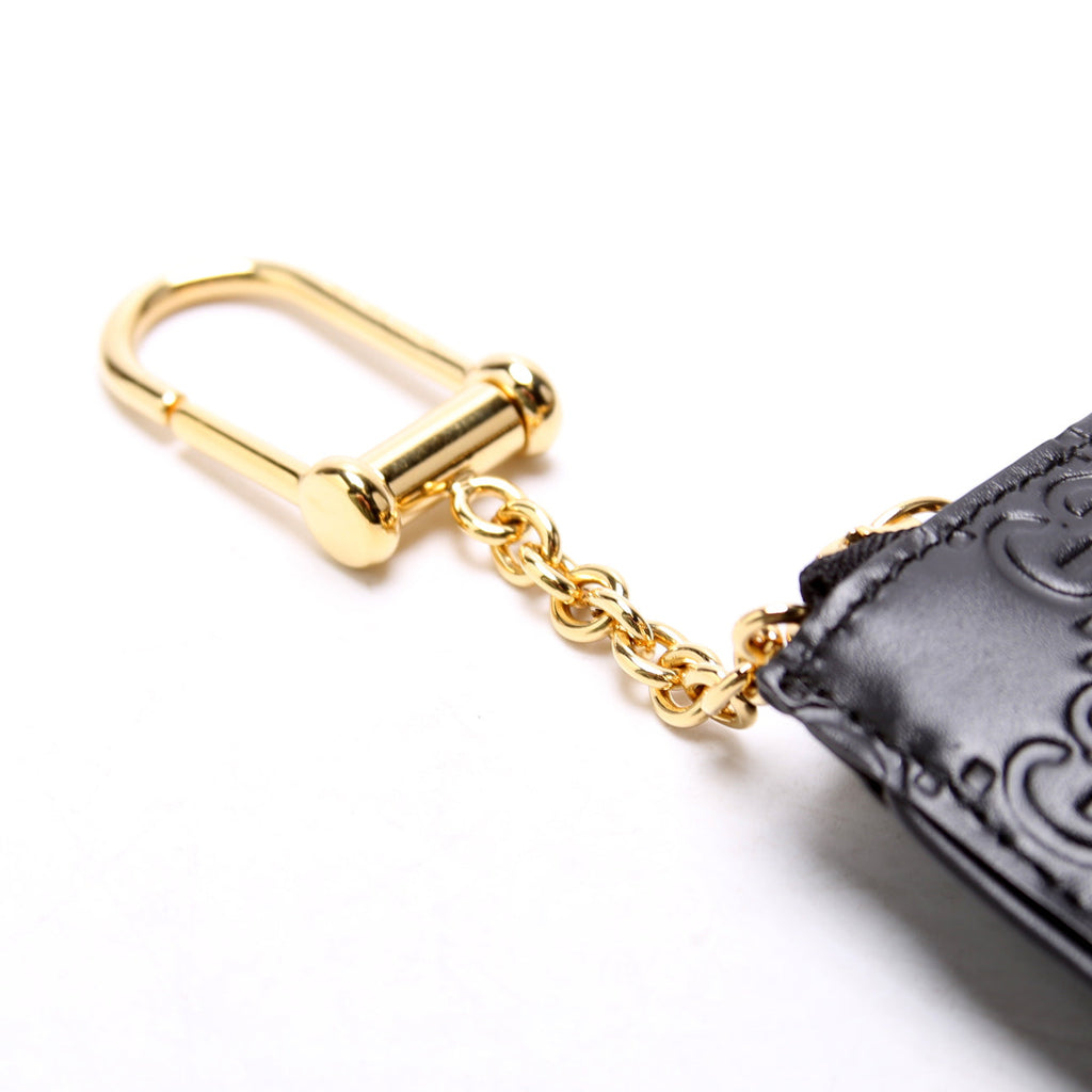 447964 GG Leather Key Pouch Black