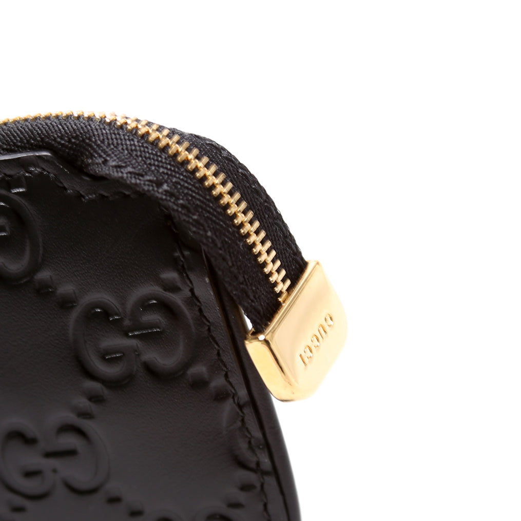 447964 GG Leather Key Pouch Black