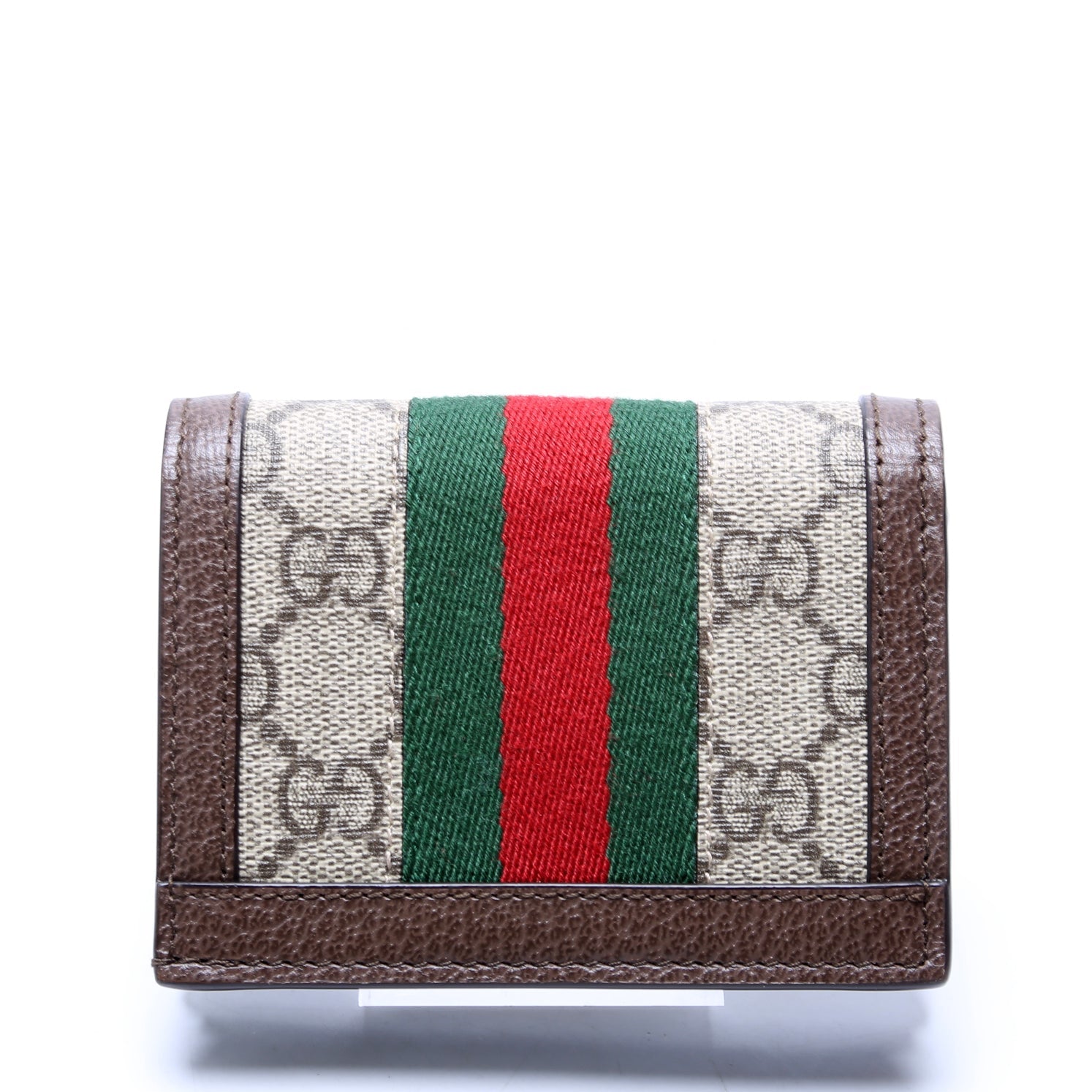 523155 Ophidia GG Card Case Wallet Brown
