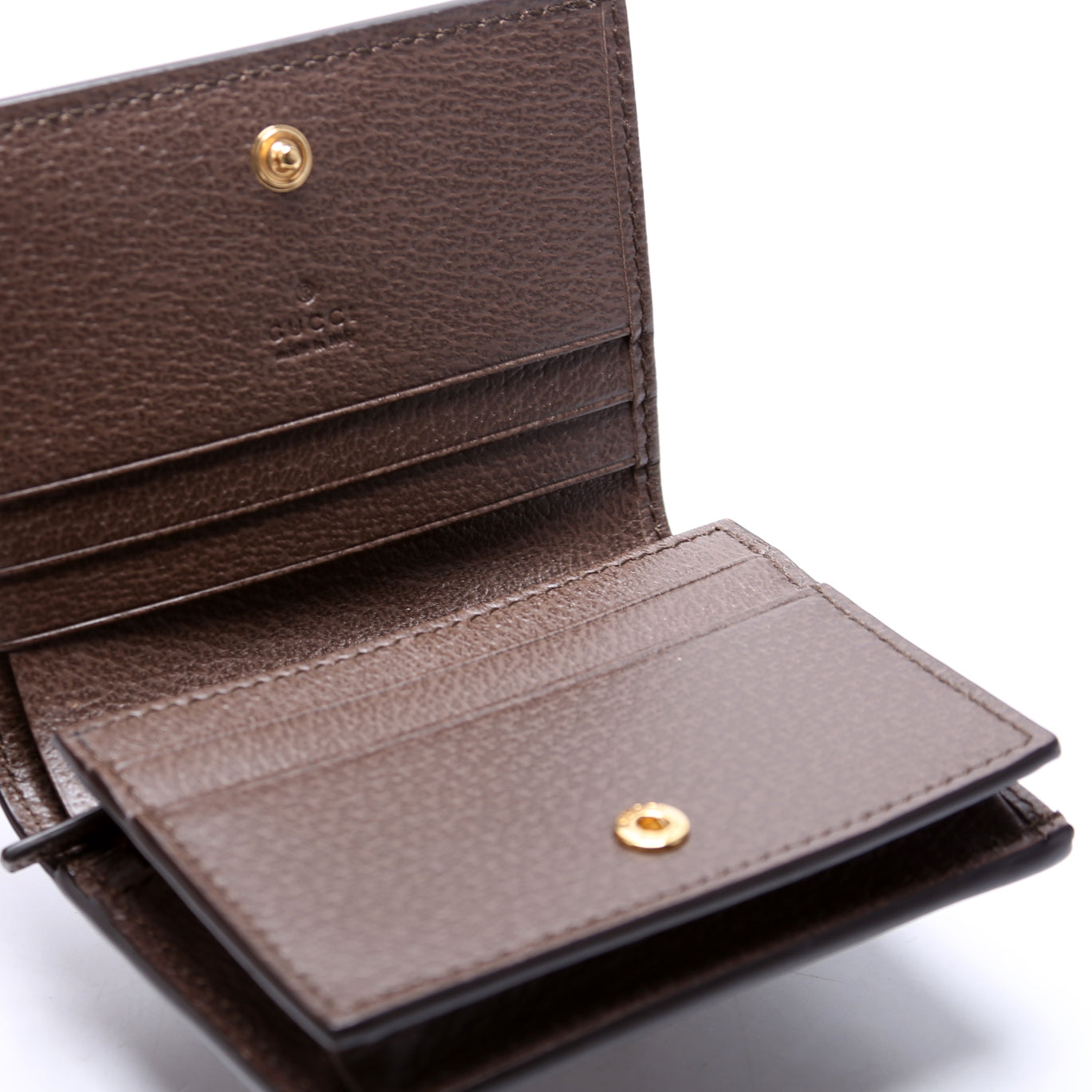 523155 Ophidia GG Card Case Wallet Brown