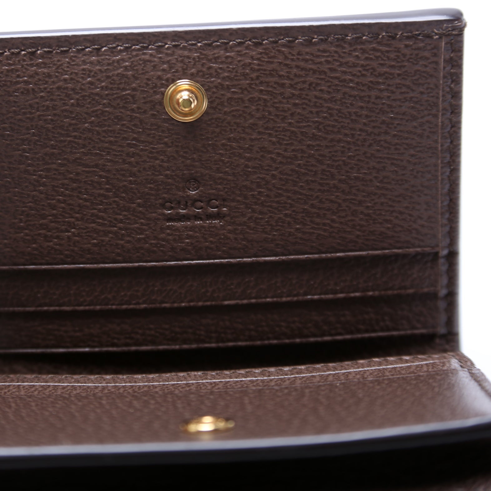 523155 Ophidia GG Card Case Wallet Brown