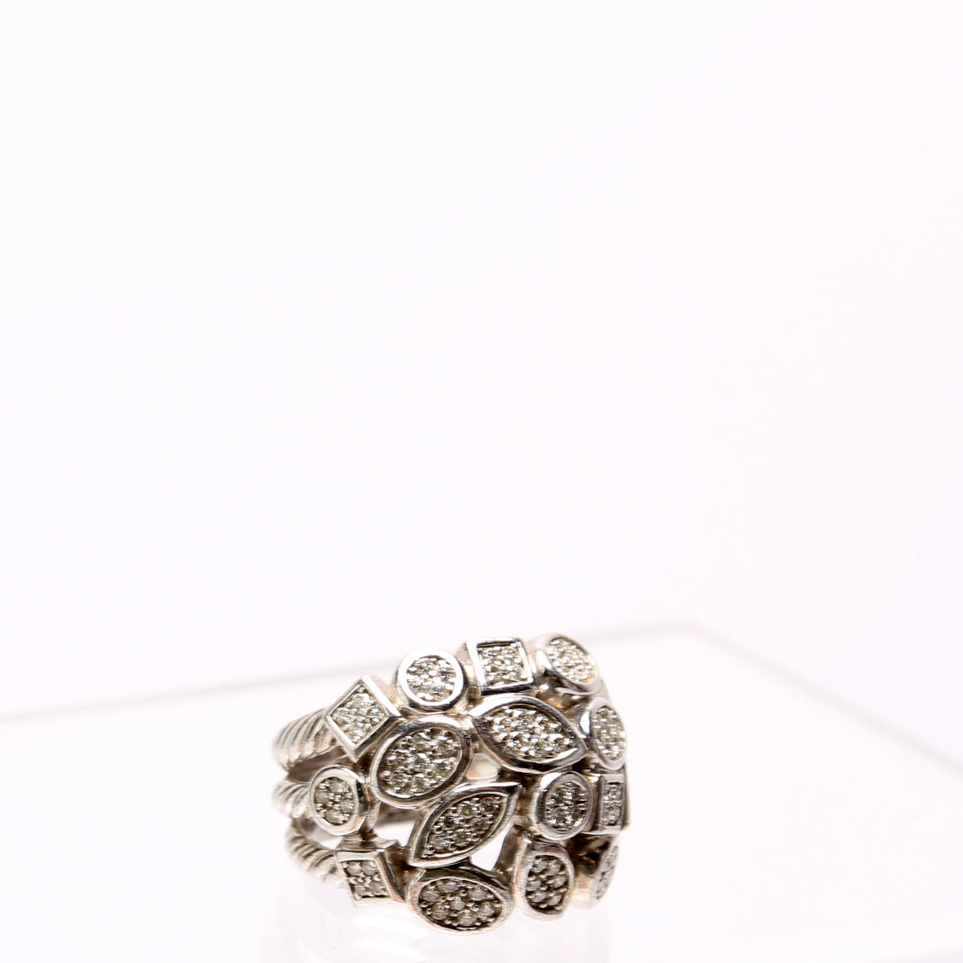 Confetti Cocktail Ring 925/PAVE Size 7.5