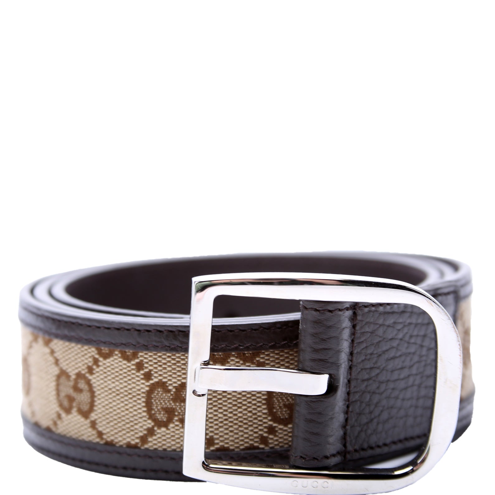449716 GG Canvas Belt Size 95/38 Brown