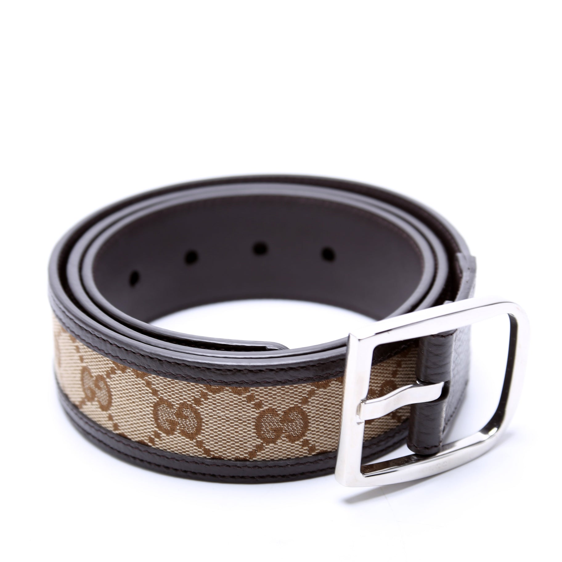 449716 GG Canvas Belt Size 95/38 Brown