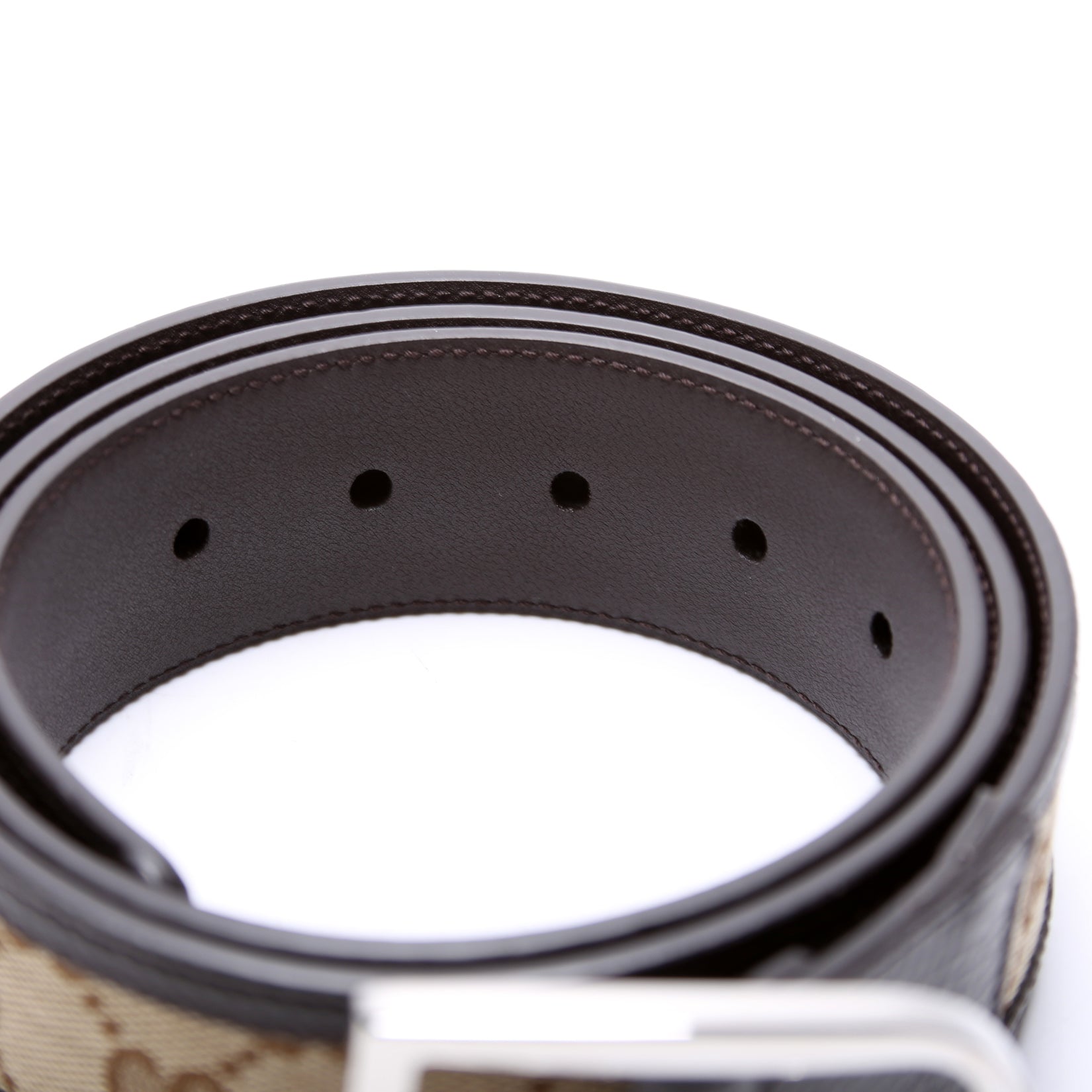 449716 GG Canvas Belt Size 95/38 Brown