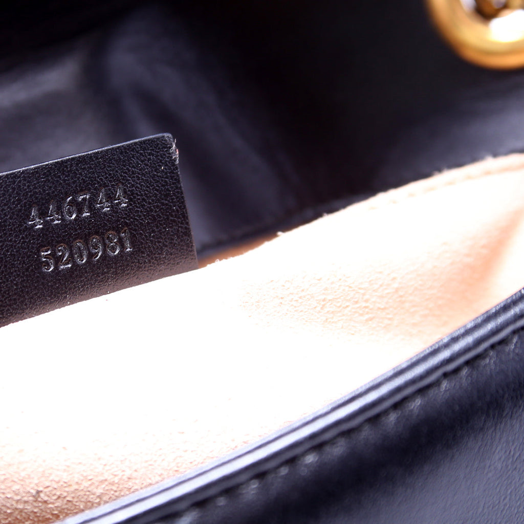446744 Marmont Leather Shoulder Flap Mini Black