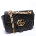 446744 Marmont Leather Shoulder Mini Flap Black
