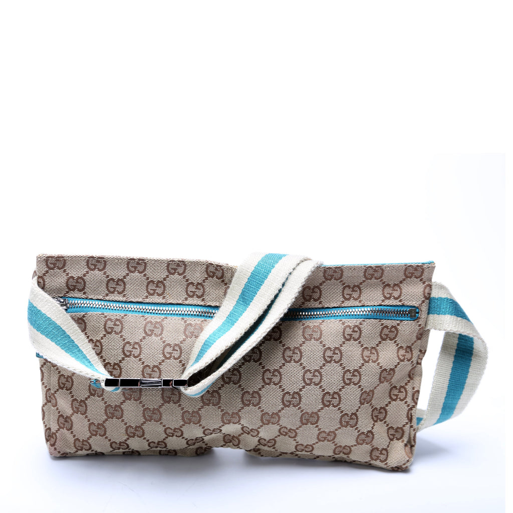 28566 GG Canvas Waist Bag Blue