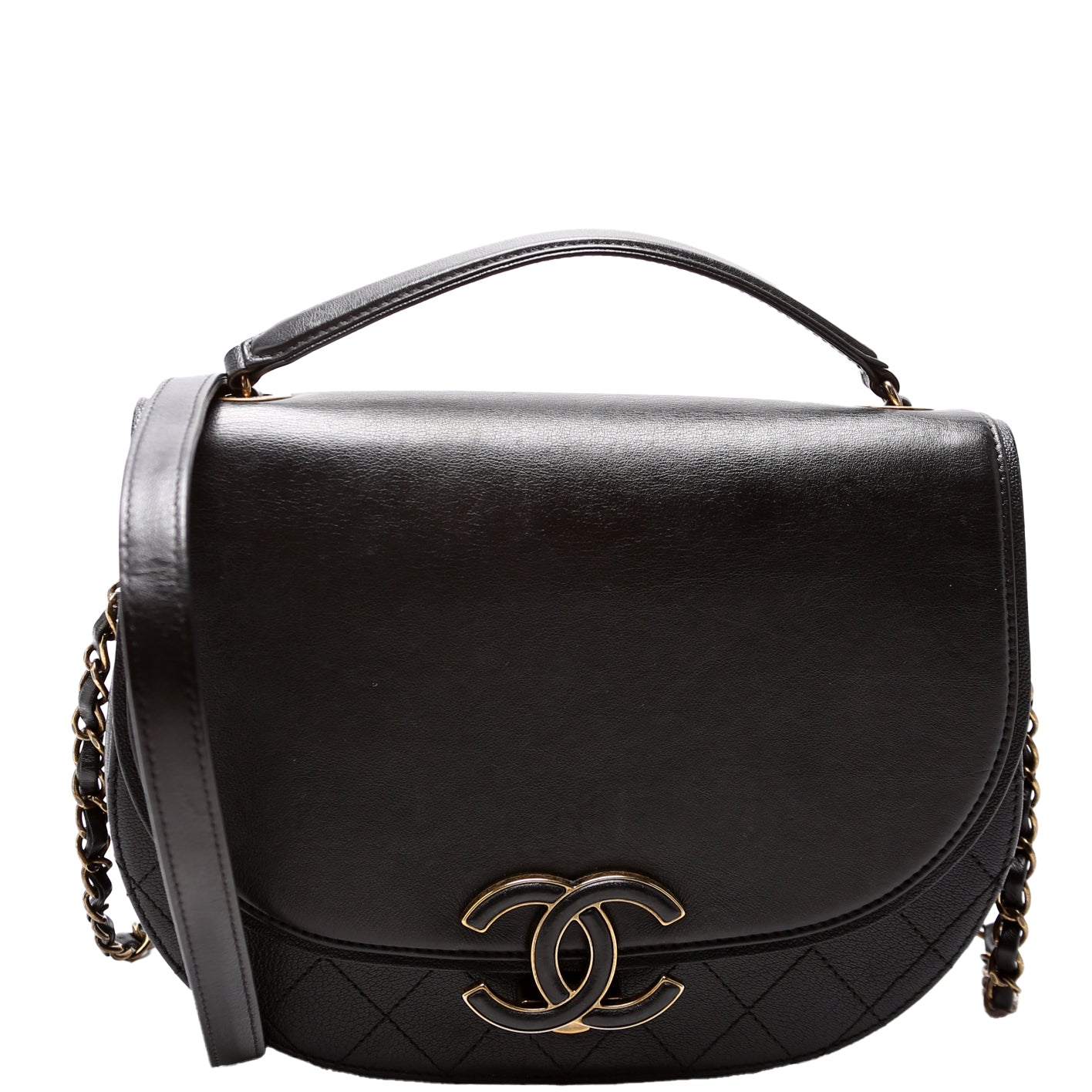 Coco Curve Messenger Small Goatskin/Calfskin 24M Black