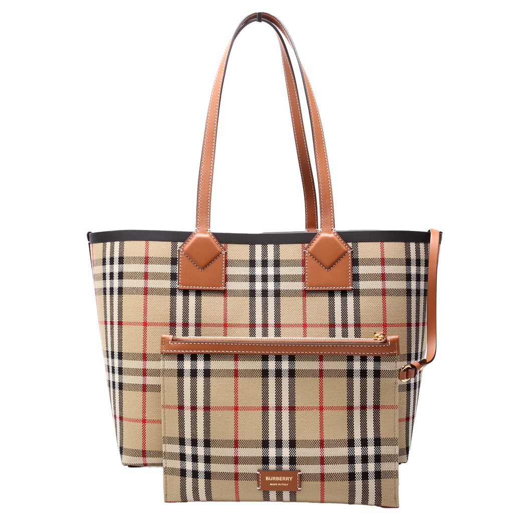 London Check Tote with Pouch Small