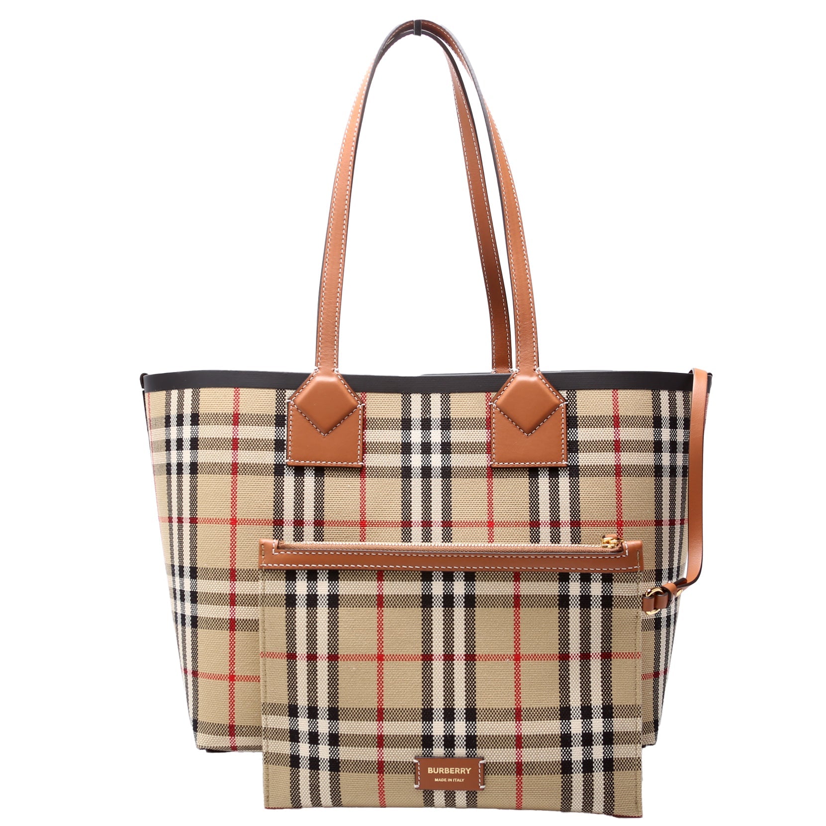 London Check Tote with Pouch Small