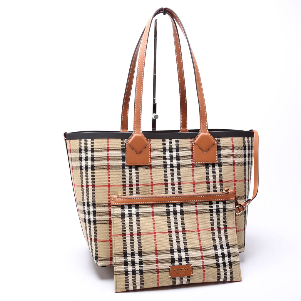 London Check Tote with Pouch Small