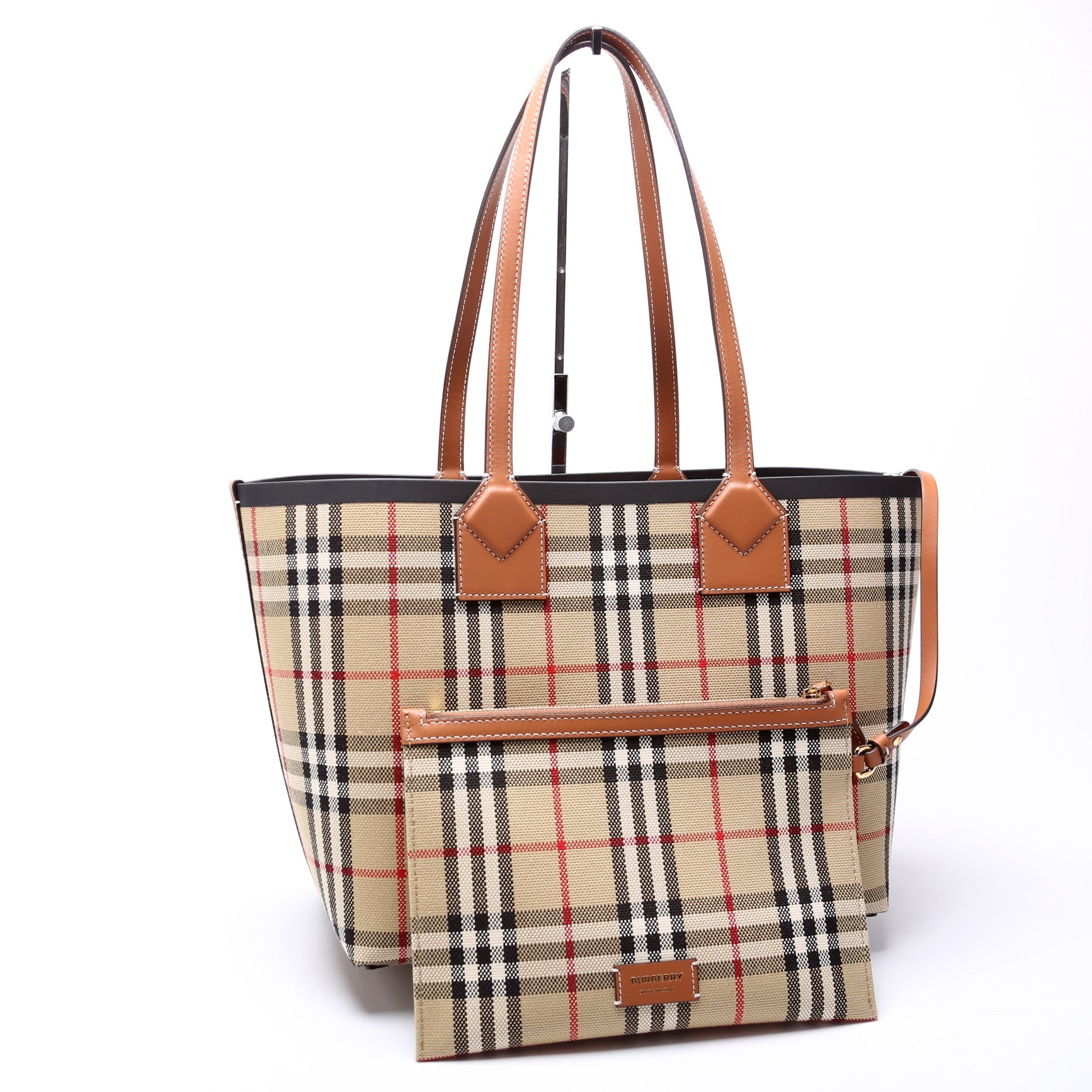 London Check Tote with Pouch Small