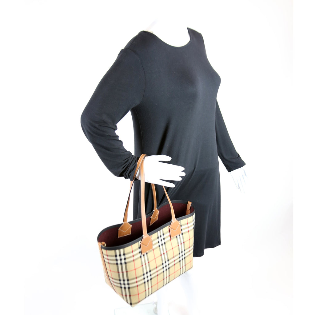 London Check Tote with Pouch Small