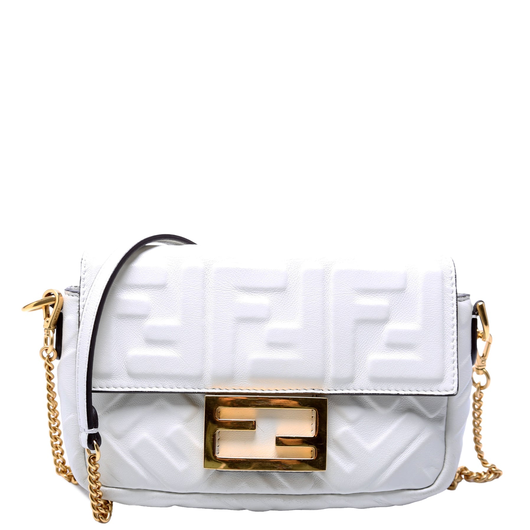 FF 1974 Leather Mini Baguette White