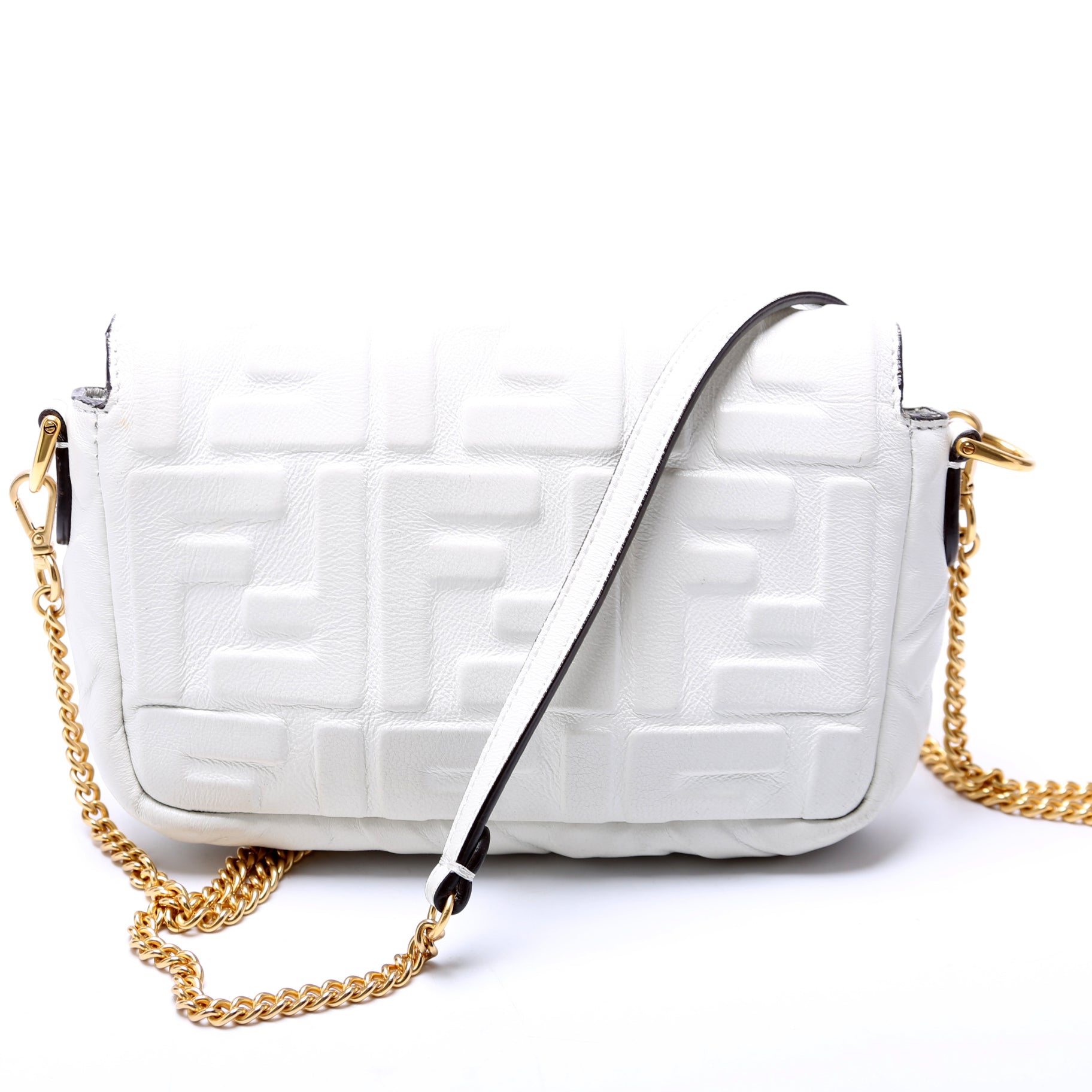 FF 1974 Leather Mini Baguette White