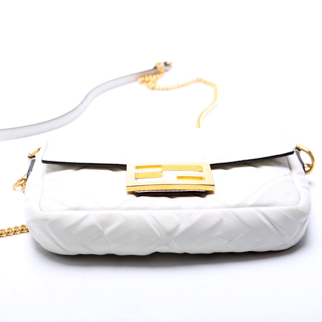 FF 1974 Leather Mini Baguette White