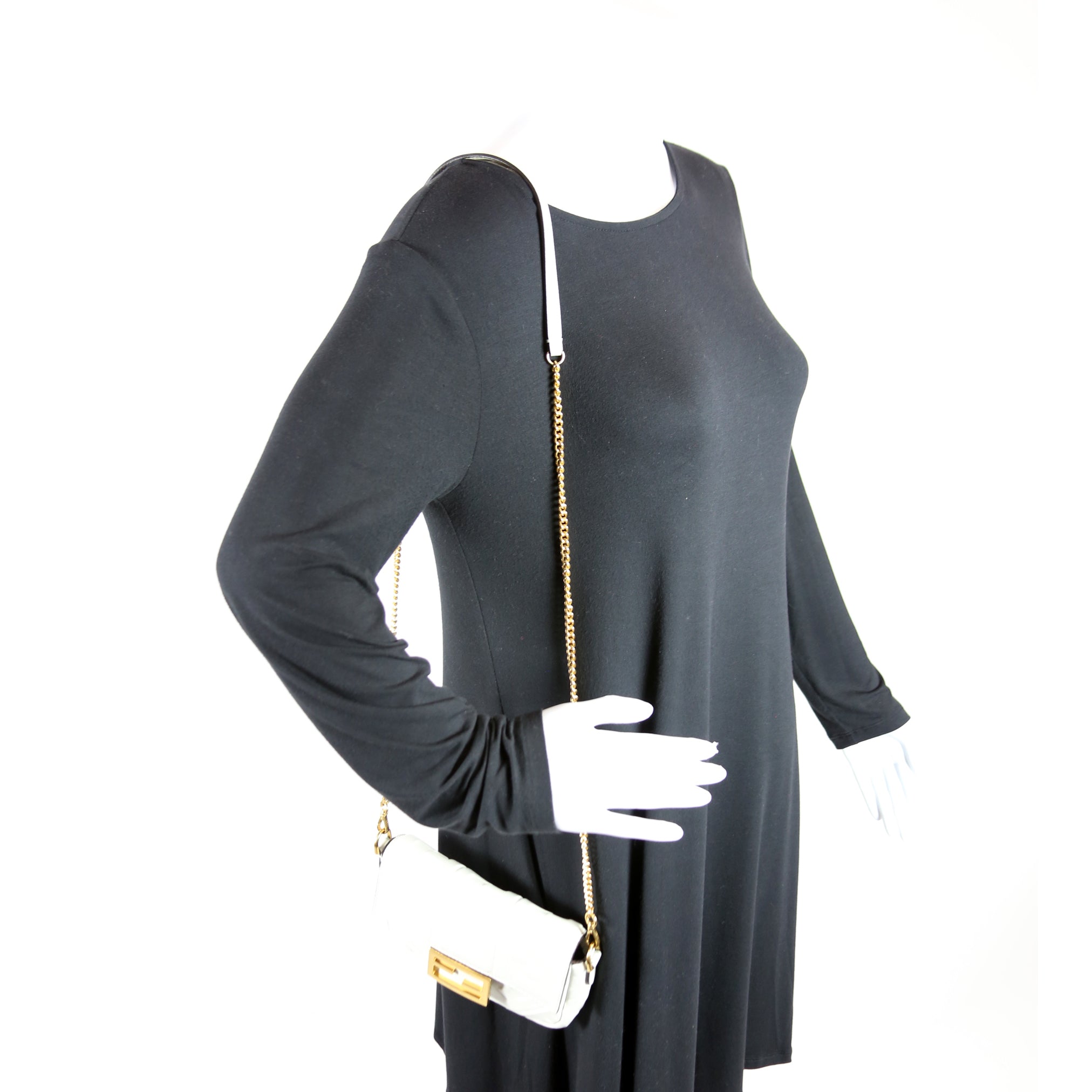 FF 1974 Leather Mini Baguette White