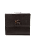 035-2184 GG Lizard Embossed Compact Trifold Wallet Black