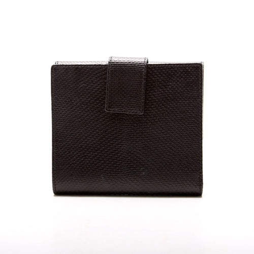 035-2184 GG Lizard Embossed Compact Trifold Wallet Black