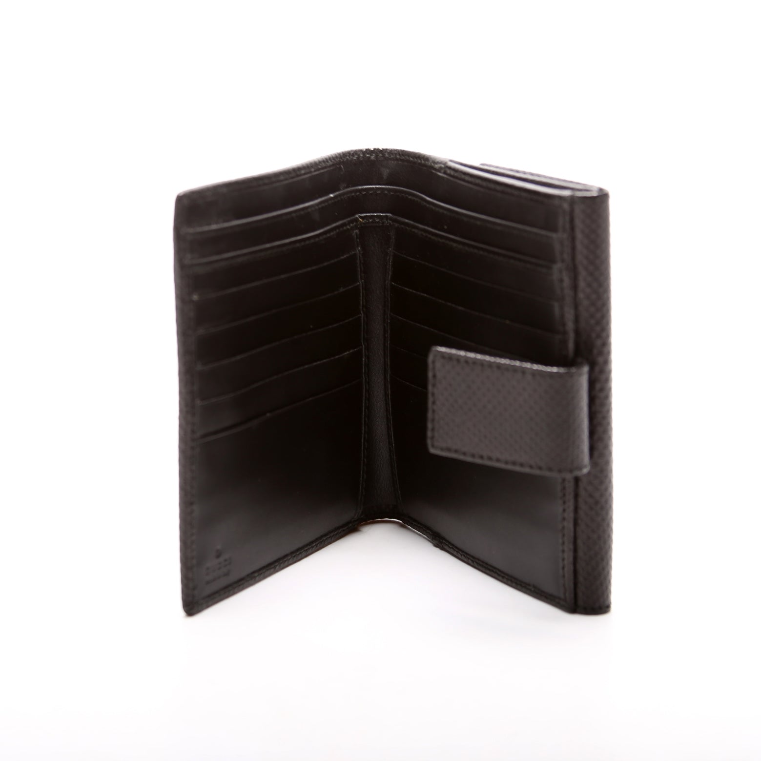 035-2184 GG Lizard Embossed Compact Trifold Wallet Black