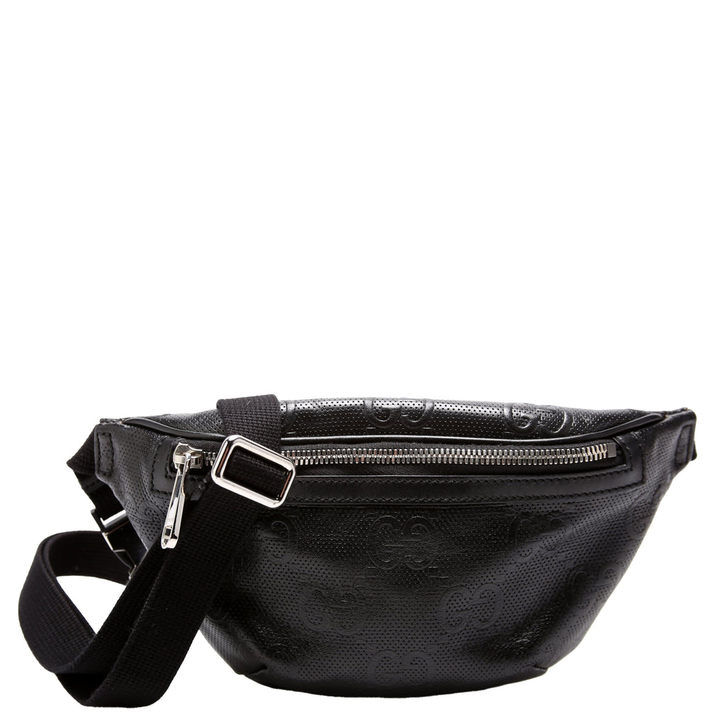 658582 GG Embossed Belt Bag Black
