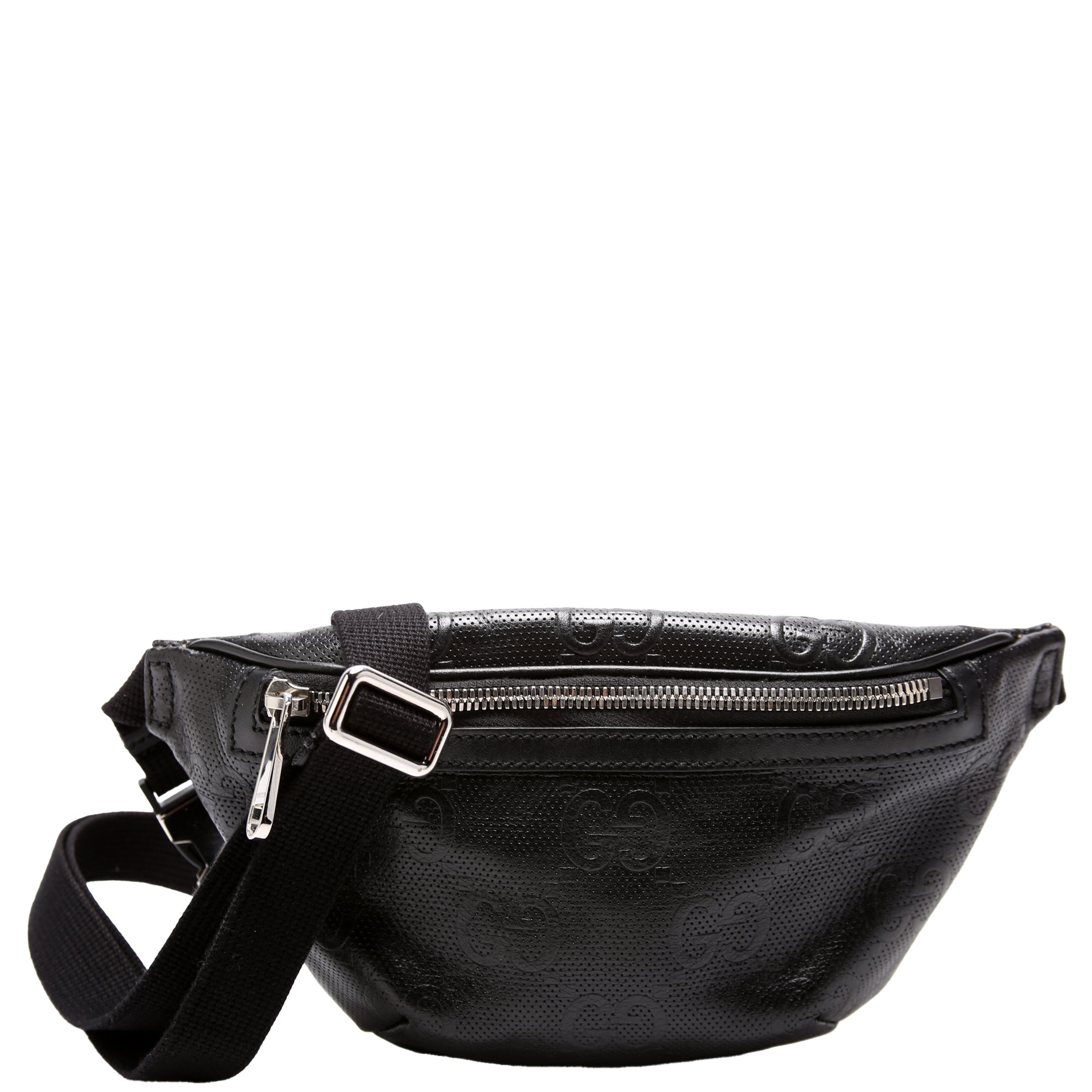 658582 GG Embossed Belt Bag Black