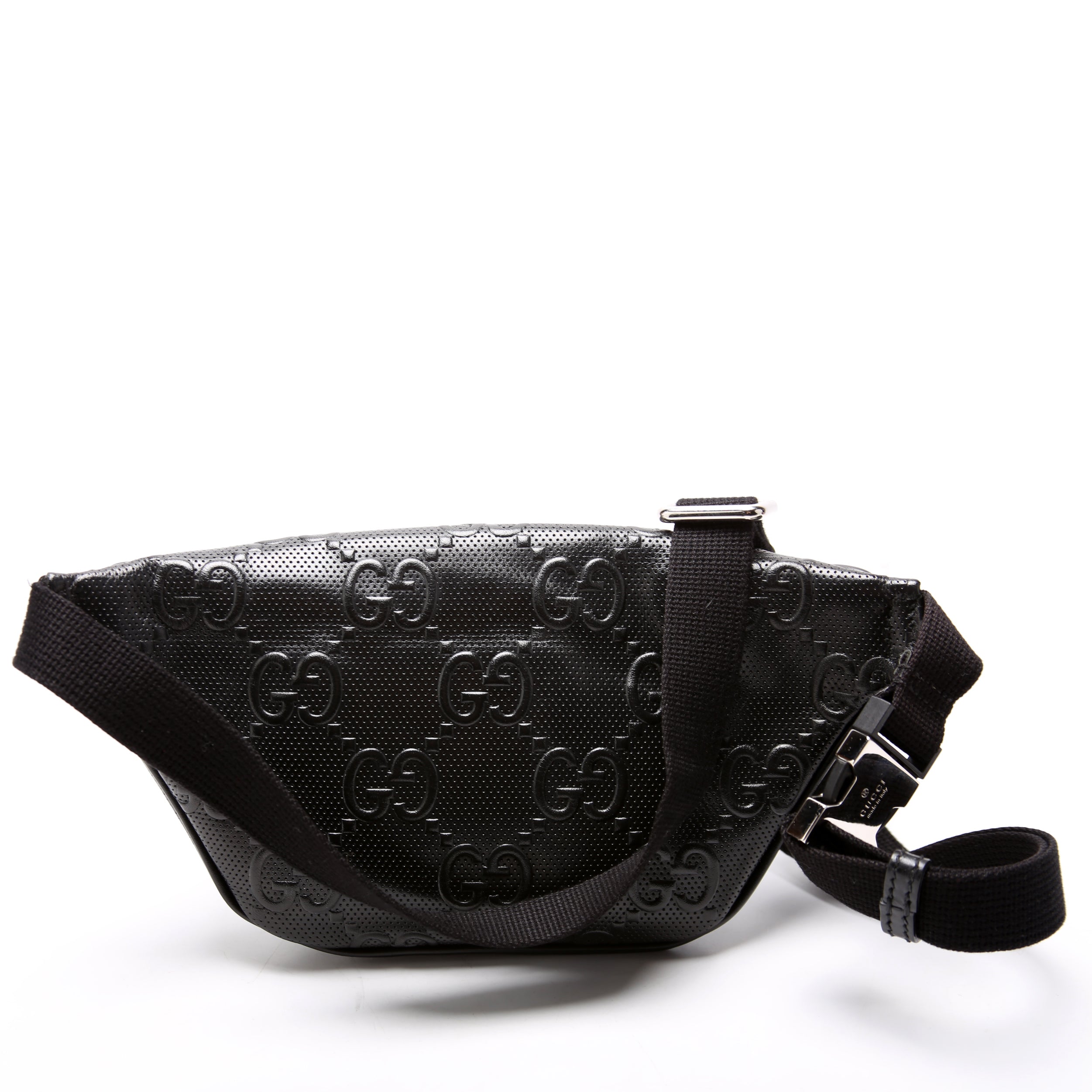 658582 GG Embossed Belt Bag Black