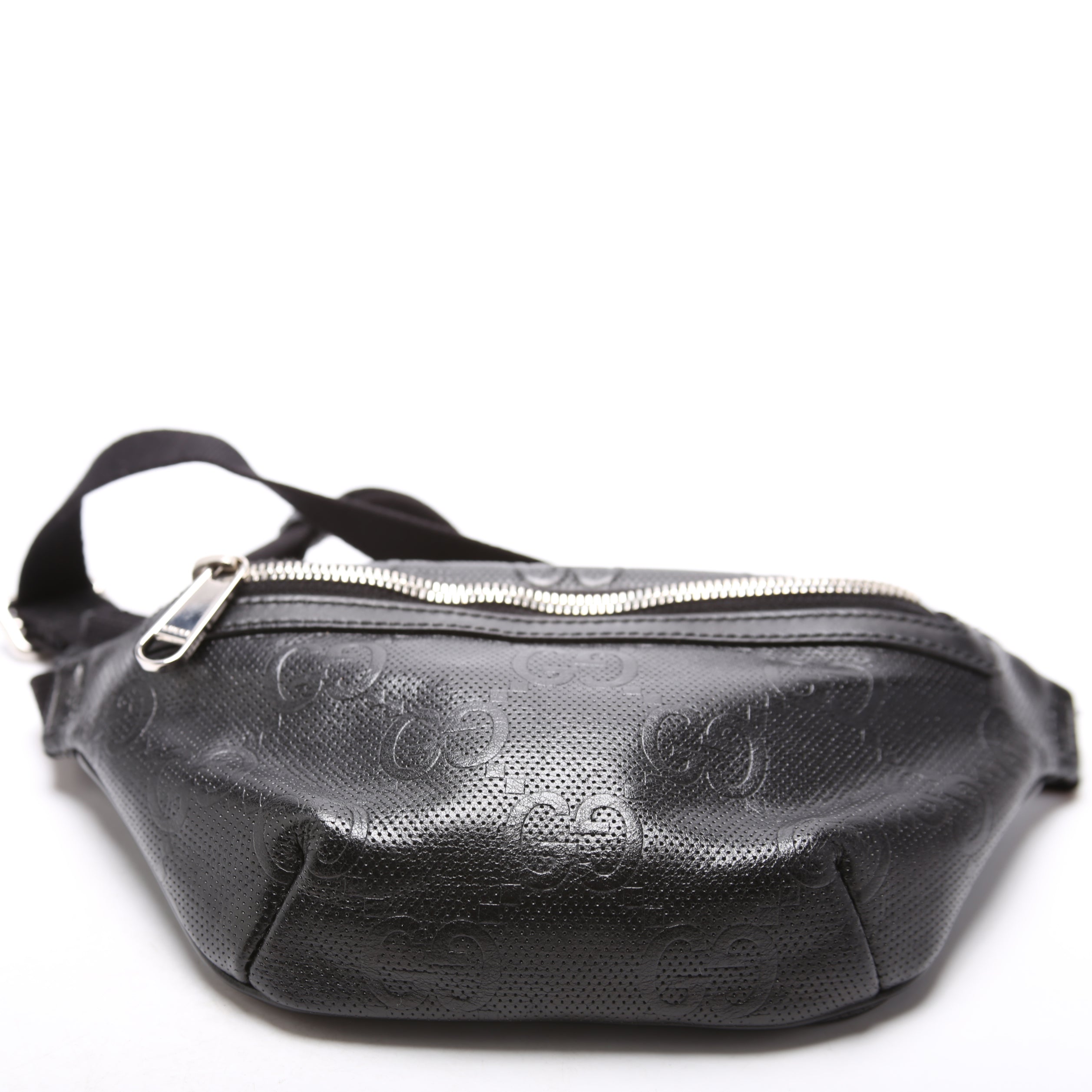 658582 GG Embossed Belt Bag Black