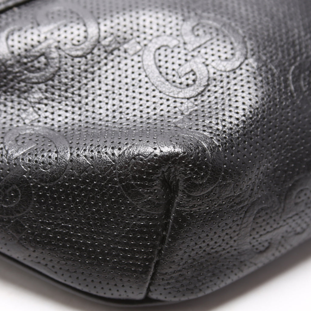 658582 GG Embossed Belt Bag Black