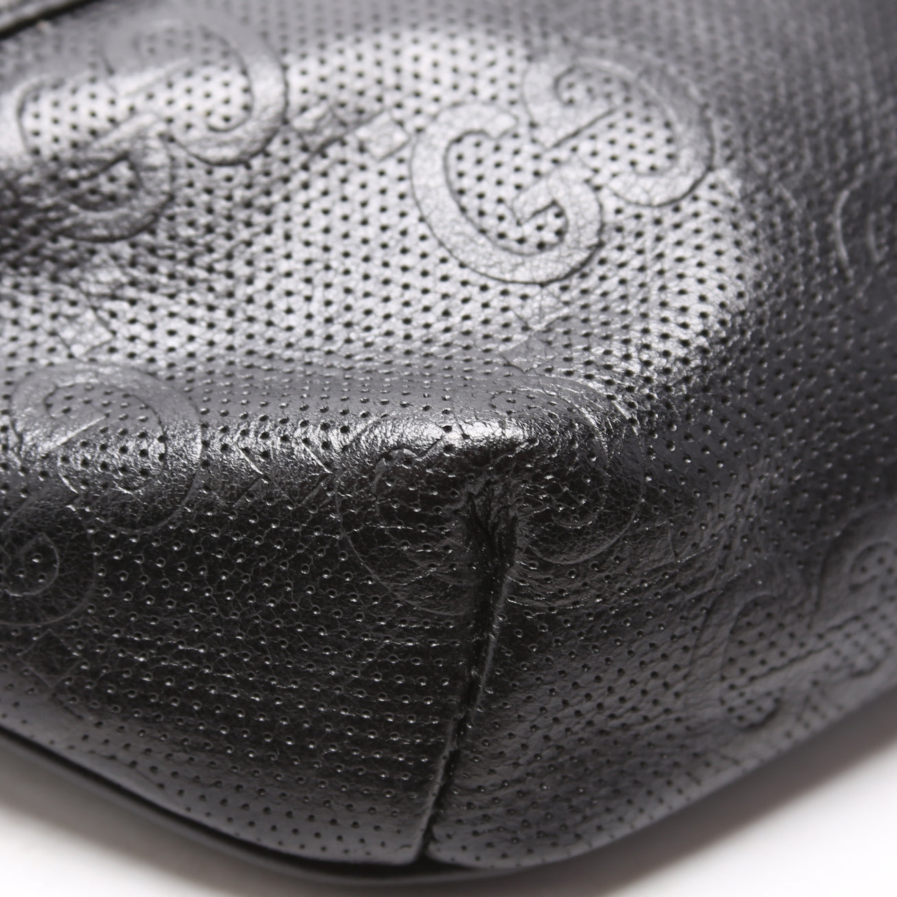 658582 GG Embossed Belt Bag Black