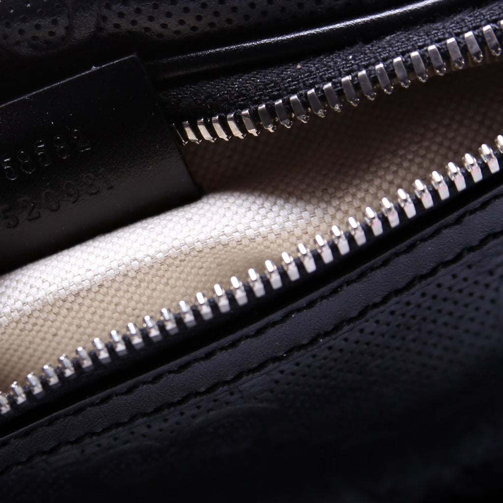 658582 GG Embossed Belt Bag Black