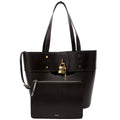 Aby Grain Leather Small Tote Black