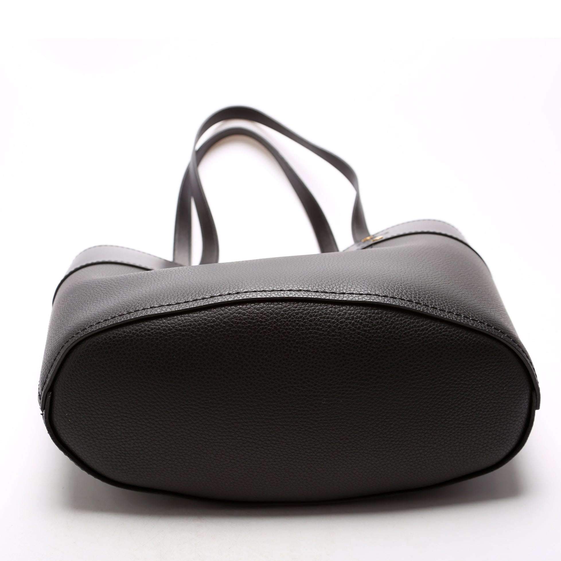 Aby Grain Leather Small Tote Black
