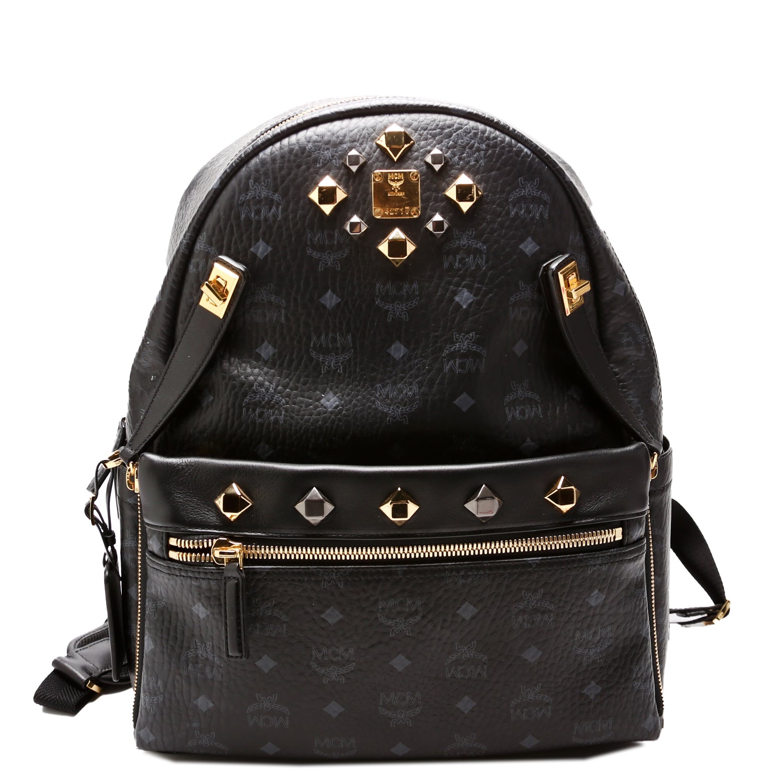 Studded Visetos Medium Dual Stark Backpack Black
