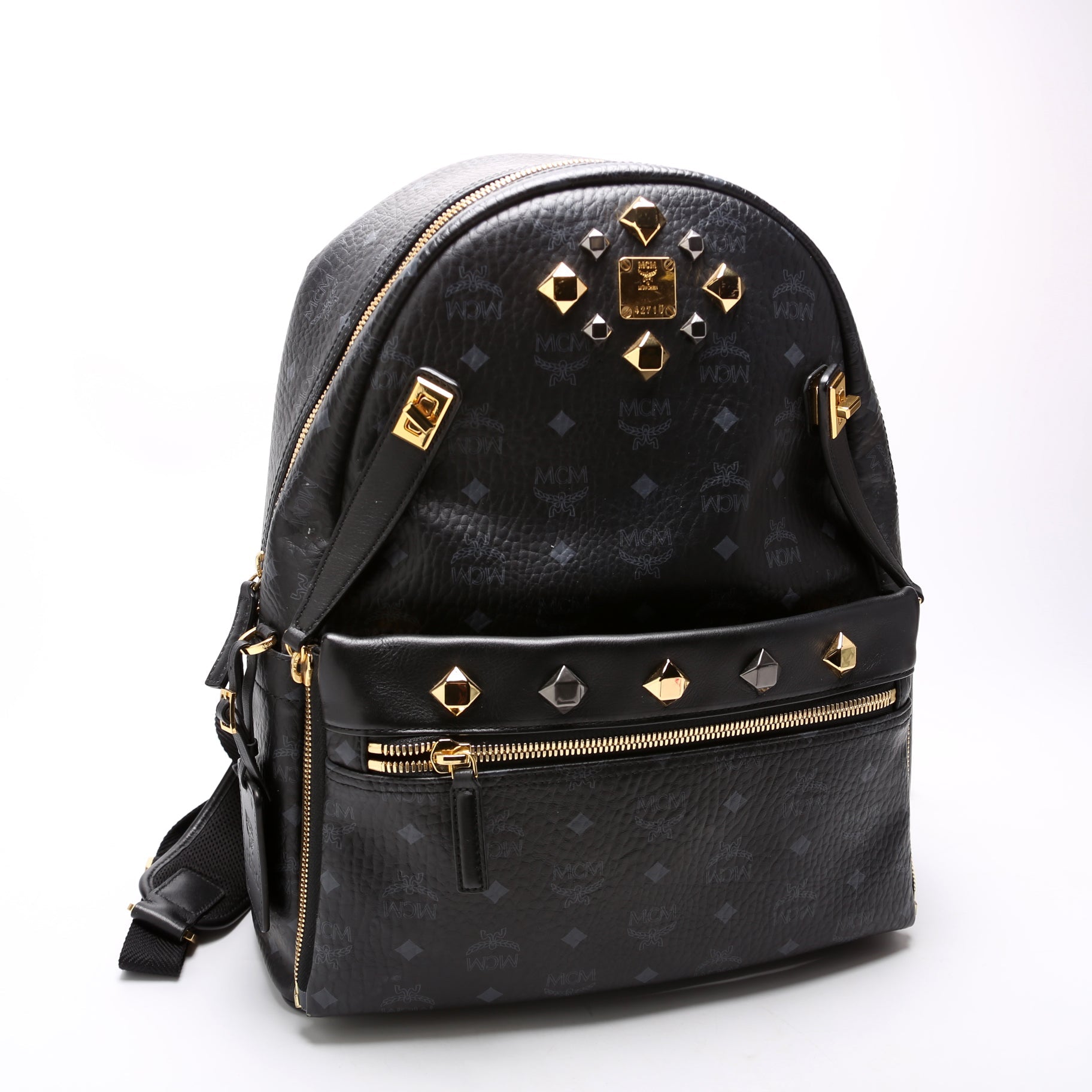 Studded Visetos Medium Dual Stark Backpack Black