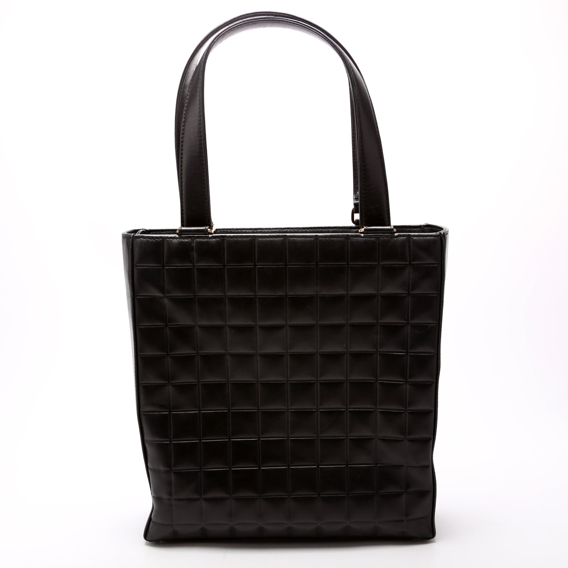 Chocolate Bar Vertical Tote Lambskin 6M Black
