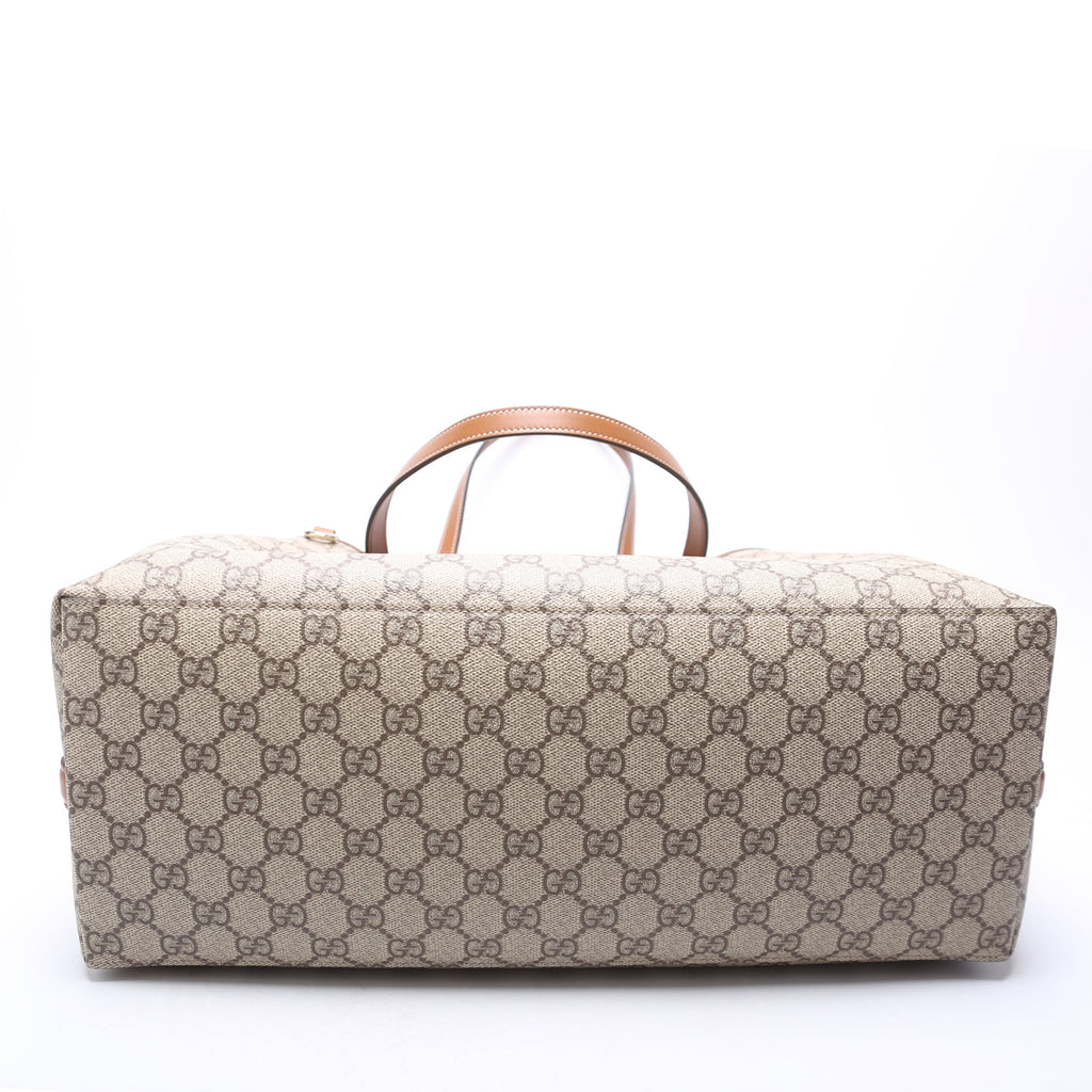 815213 GG Supreme Emblem Tote Bag Medium Brown