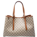 815213 GG Supreme Emblem Tote Bag Medium Brown